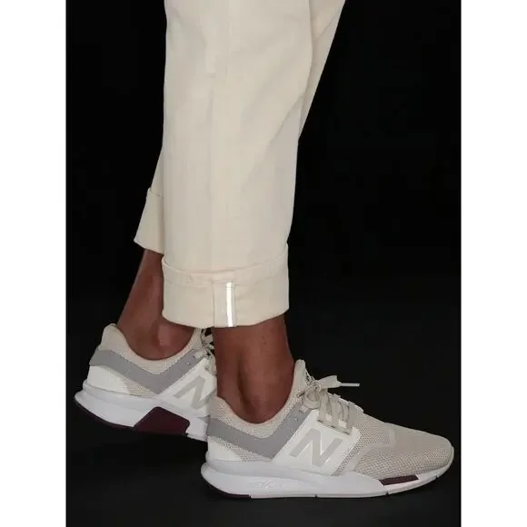 Athleta Sculpek Flex Straight Leg Ankle Jean High Rise Bone Yellow Cream Size 4 - Picture 14 of 15